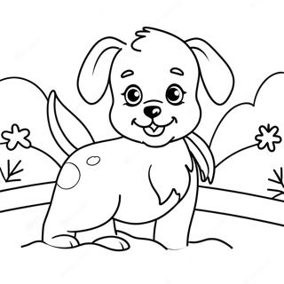 Playful Puppy In Snow Coloring Page 48974-38735