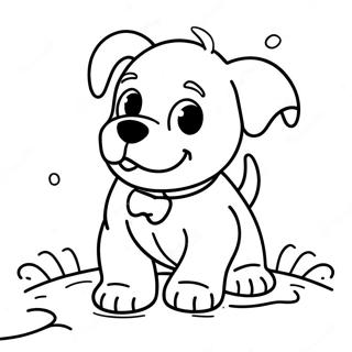 Playful Puppy In Snow Coloring Page 48974-38736