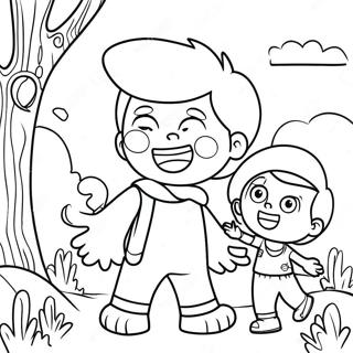 Happy Jacob Playing With Friends Coloring Page 49014-38778