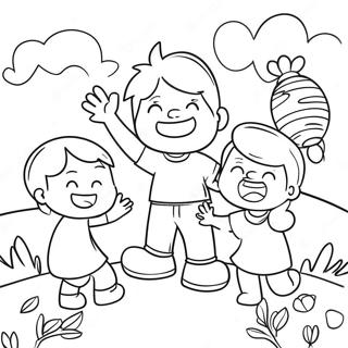 Happy Jacob Playing With Friends Coloring Page 49014-38779