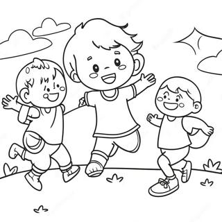 Happy Jacob Playing With Friends Coloring Page 49014-38780