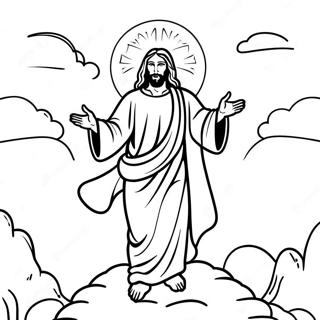 Radiant Jesus Ascending Coloring Page 49024-38773