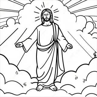 Radiant Jesus Ascending Coloring Page 49024-38774