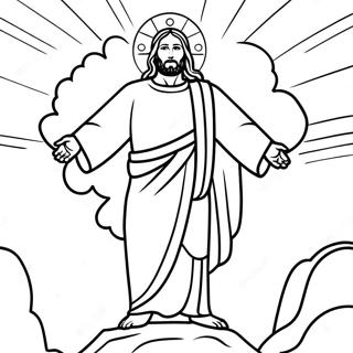 Radiant Jesus Ascending Coloring Page 49024-38775