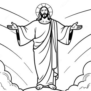 Radiant Jesus Ascending Coloring Page 49024-38776