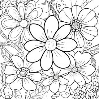 Preppy Flower Coloring Page 49063-38801