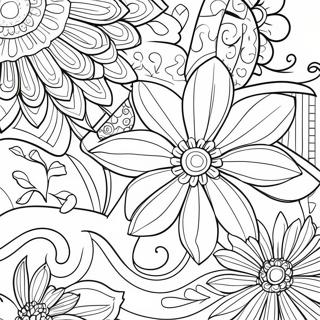 Preppy Flower Coloring Page 49063-38802