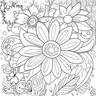 Preppy Flower Coloring Page 49063-38803