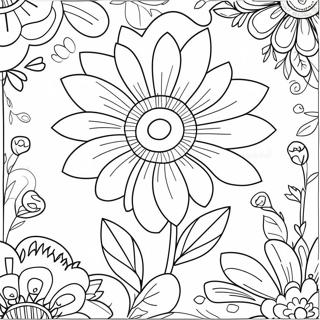 Preppy Flower Coloring Page 49063-38804