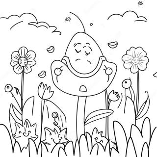 Colorful Preppy Flower Garden Coloring Page 49064-38805