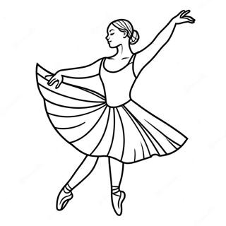 Ballet Dancer In Graceful Pose Coloring Page 49084-38821