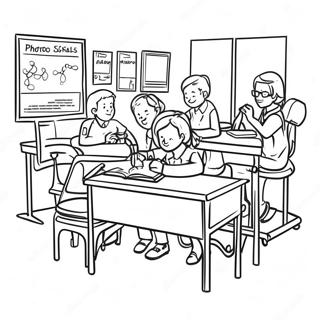 Middle School Science Classroom Coloring Page 4910-3911