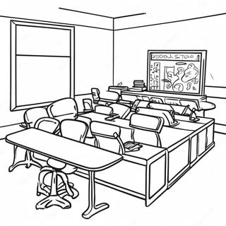 Middle School Science Classroom Coloring Page 4910-3912