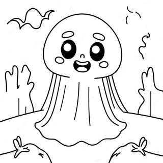 Cute Horror Ghost Coloring Page 49113-38842