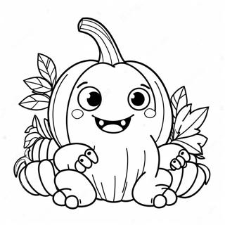 Adorable Pumpkin Monster Coloring Page 49114-38845