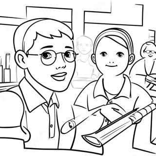 Middle School Students In Class Coloring Page 4911-3902