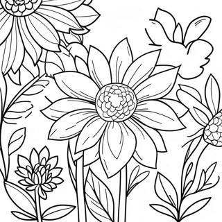 Beautiful Dahlia Garden Coloring Page 49154-38872