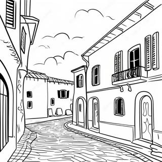 Italy Scenic Landscape Coloring Page 49253-38956