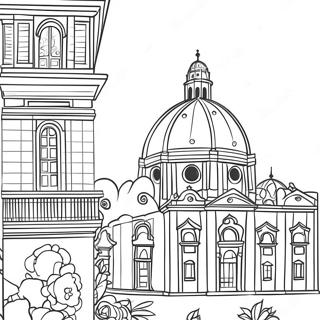 Beautiful Italian Architecture Coloring Page 49254-38963