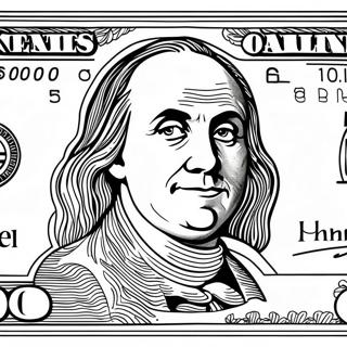 100 Dollar Bill Coloring Page 49293-38986