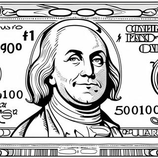 100 Dollar Bill Coloring Page 49293-38987