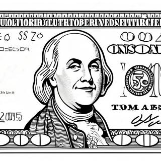 100 Dollar Bill Coloring Page 49293-38988