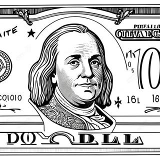 Detailed 100 Dollar Bill Coloring Page 49294-38991