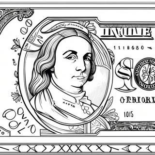 Detailed 100 Dollar Bill Coloring Page 49294-38992