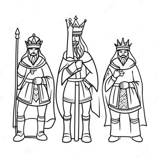 Majestic Three Kings Coloring Page 49364-39041