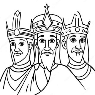 Majestic Three Kings Coloring Page 49364-39042