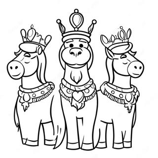 Majestic Three Kings Coloring Page 49364-39043