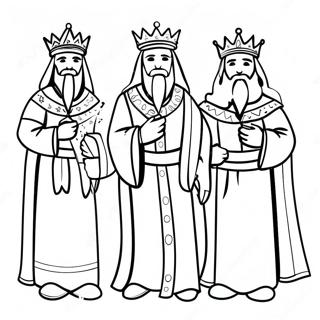 Majestic Three Kings Coloring Page 49364-39044