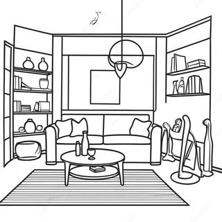 Modern Interior Design Coloring Pages