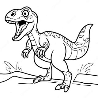 Ferocious Velociraptor Attack Coloring Page 49394-39065