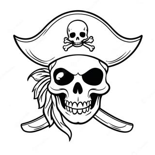 Kleurige Piraten Skulls Vlag Kleurplaat 49414-39081