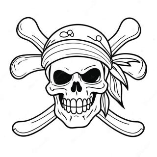 Colorful Pirate Skull Flag Coloring Page 49414-39082