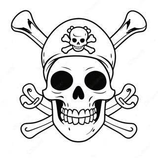 Colorful Pirate Skull Flag Coloring Page 49414-39083