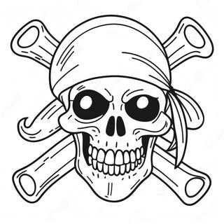 Colorful Pirate Skull Flag Coloring Page 49414-39084