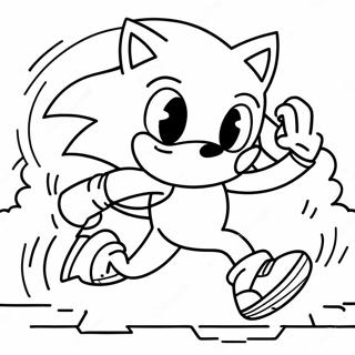 Sonic Running Fast Coloring Page 49464-39128