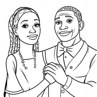 Black Couple Coloring Pages