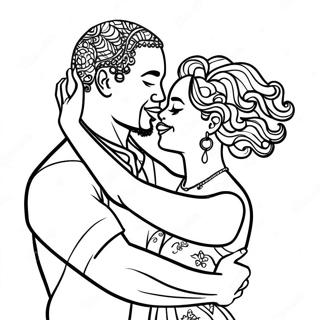 Black Couple Coloring Pages