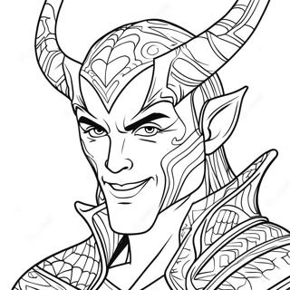 Sinister Loki With Mischievous Smile Coloring Page 49644-39269