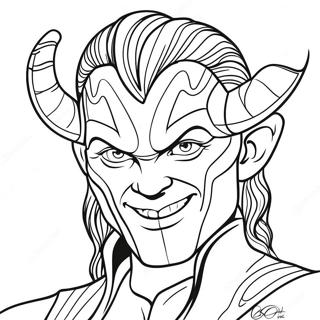 Sinister Loki With Mischievous Smile Coloring Page 49644-39270