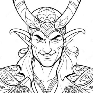 Sinister Loki With Mischievous Smile Coloring Page 49644-39272