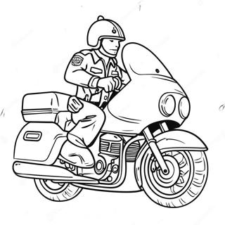 Cool Police Motorcycle In Action Coloring Page 49684-39297