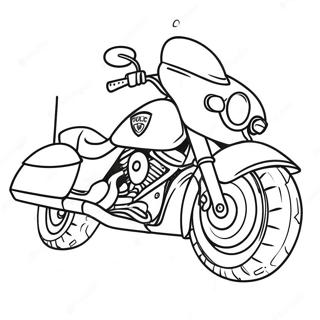 Cool Police Motorcycle In Action Coloring Page 49684-39298