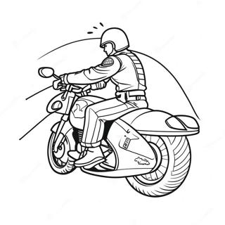 Cool Police Motorcycle In Action Coloring Page 49684-39299