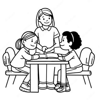 School Counselor Helping Students Coloring Page 49733-39329