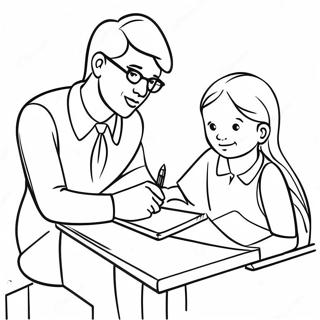 School Counselor Helping Students Coloring Page 49733-39332