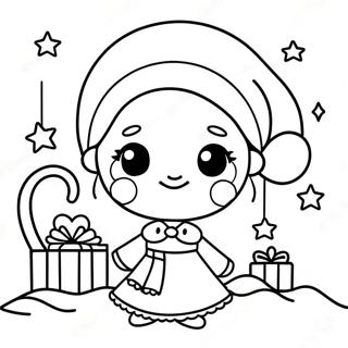 Cute Christmas Girl Coloring Page 49743-39346